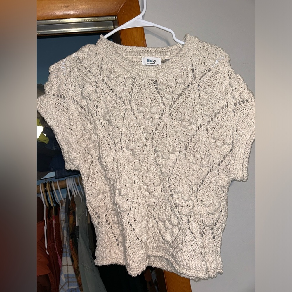 Bluivy Cream Cable Knit Sweater